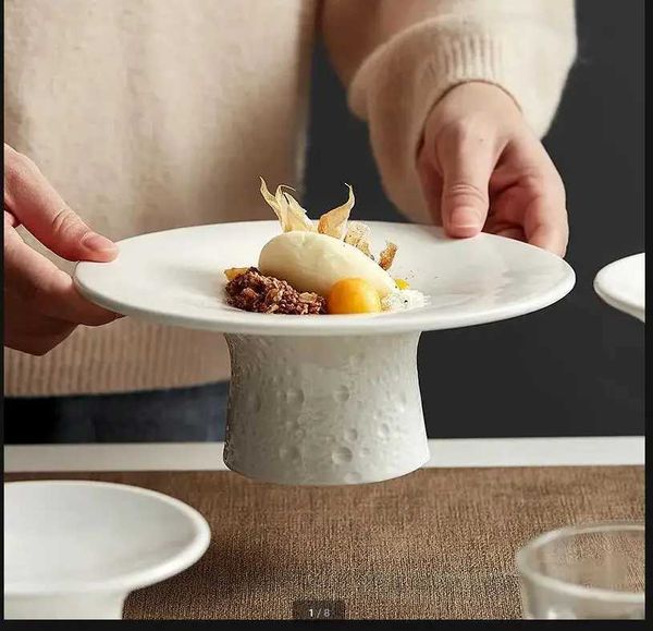 White Ceramic Dinner Plate Refreshment Tray Serving Plates Dessert Bowl Fruit Snack Trays Dim Sum DecorativeC241213