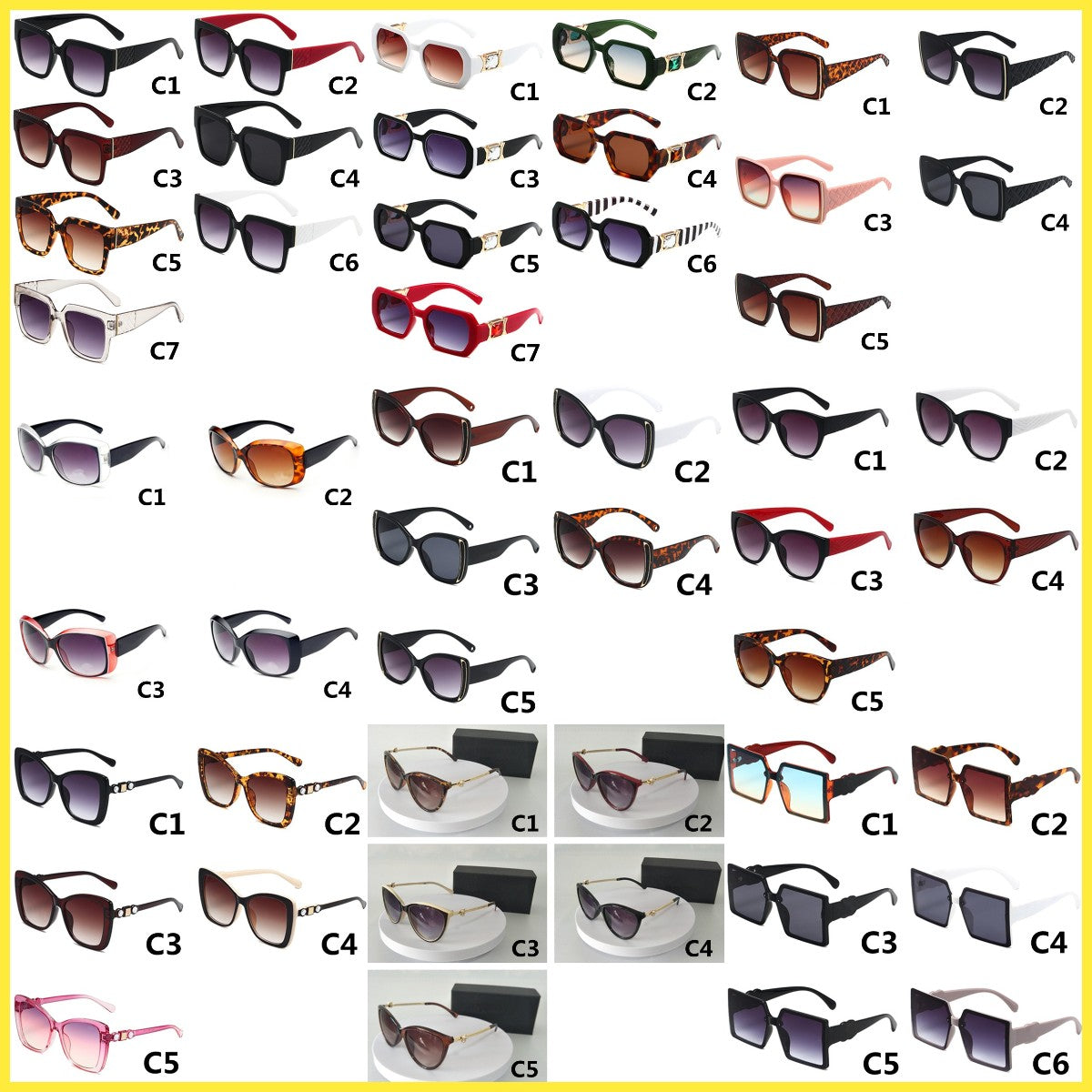 Women Designer Sunglasses For Women Sun Glasses Square Oversize Frame Womens Sunglasses Ladies Eyewears Touring Summer Gafas De Sol Femmes Wholesale