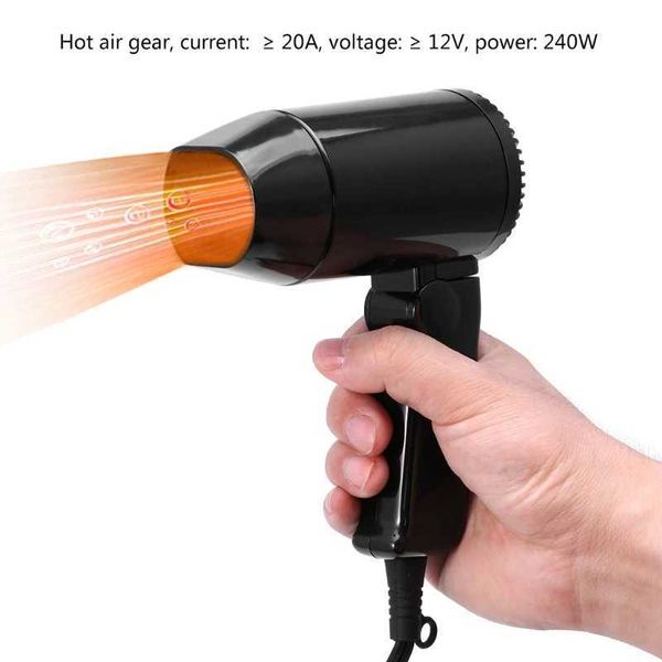 Portable 12V Car-styg Hair Dryer Hot Cold Folding Blower Window Defroster E0BDXJ241007
