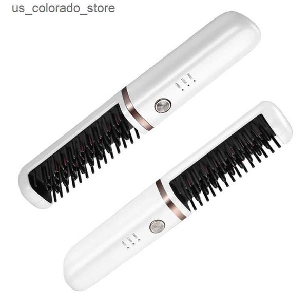 Hair Curlers Straighteners Cordless Hair Straightener Brush Electric Blow Rotating Hot Air Comb For Curler Straightener Negative Ionic Hair