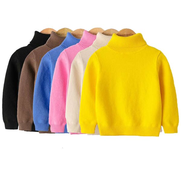 Baby Girls Boys Sweaters 2023 Autumn Winter Cotton Jumper Knitted Pullover Turtleneck Warm Outerwear Kids Knit Sweater L2405