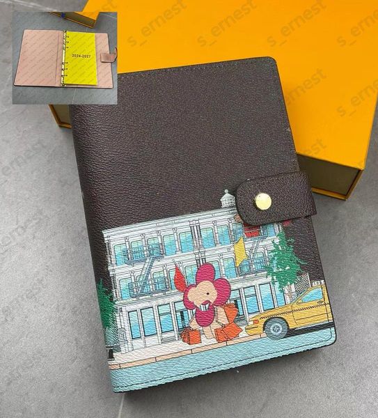 Designer Medium Desk Agenda Cover Ring Agenda Cover Holders Memo Planner Men Women Cartoon Notebook Planner Diary Agendas Protective Case Ca