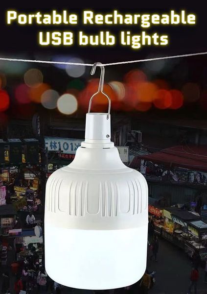 Portable Led Camping Lantern Outdoor Tent Lamp Mobile LED Lamp Bulbs Camping Lighting for Patio Porch Garden USB Light