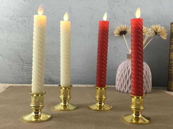 Party Wedding Home Pillar Silver Stand Candlestick Decoration Plastic Fake Christmas Gold Candles Base Tapers Holder Plated
