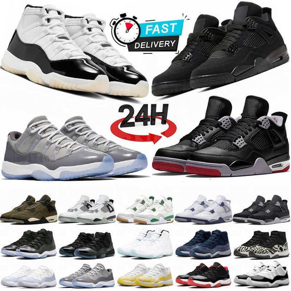 Black Cat Men Women 4 Basketball Shoes Mens Outdoor Sport Trianers Militar Sail Olive Fire Canário CANÁRIO COOLCO CRINHO 11 Altos tênis femi