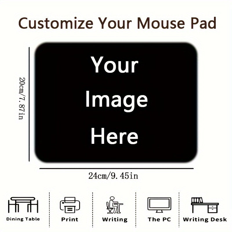 TEMU Customized Mouse Pad 1pc, Please Your Pattern, Dirty Resistant Non-slip Office Computer Desk Pad, Heat Resistant Coffee Pad Decoration, Gaming