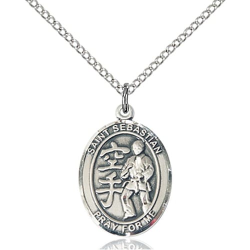 Sterling Silver St Sebastian - Karate Pendant