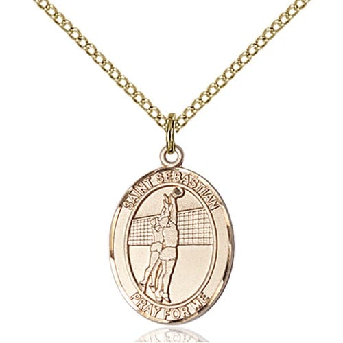 14kt Gold Filled St. Sebastian - Volleyball Pendant