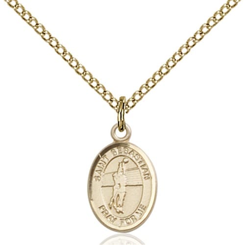 14kt Gold Filled St. Sebastian - Volleyball Petite Pendant