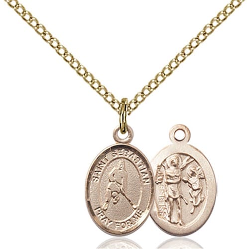 14kt Gold Filled St. Sebastian-Ice Hockey Petite Pendant