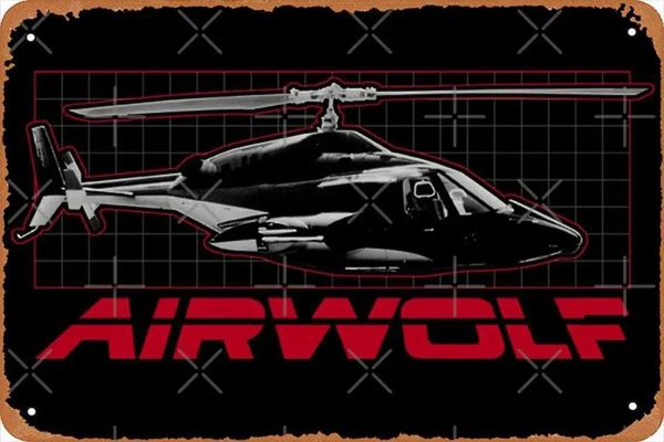 High Quality Airwolf poster metal tin logo 8 x 12 retro mens cave wall decoration. T250118