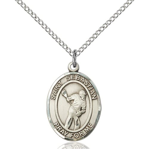 Sterling Silver St. Sebastian Pendant-LaCrosse