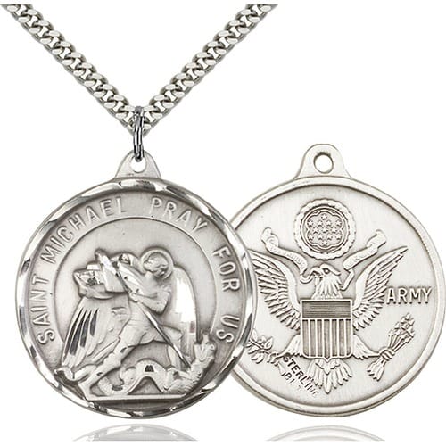 Sterling Silver St. Michael - Army Pendant