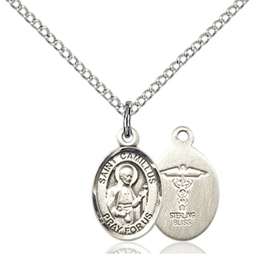Sterling Silver St. Camillus of Lellis - Doctor Petite Pendant