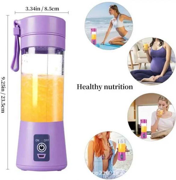 Portable Electric Juicer USB Charging Lemon Orange Mini Juicing Cup 2-6 Blades Squeezer Home Juice Maker MachineXJ241227