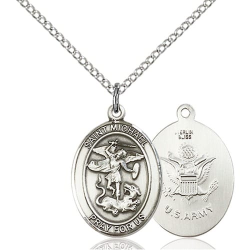 Sterling Silver St. Michael - Army Pendant