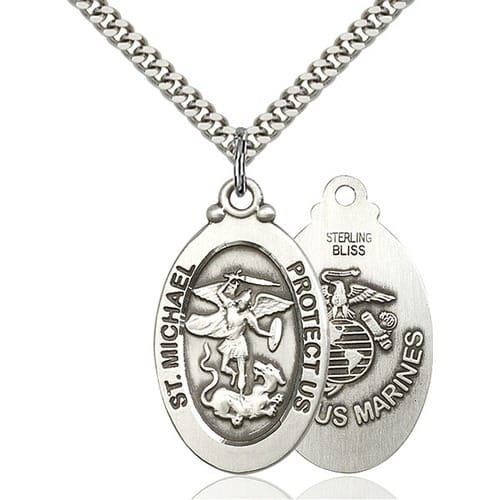 Sterling Silver St. Michael - Marines Pendant