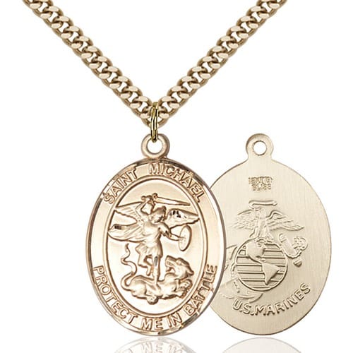 14kt Gold Filled St. Michael Pendant - Marines