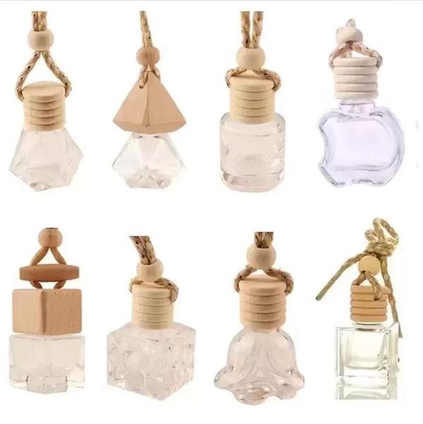 UPS Car Hanging Favors Glass Bottle Essential Oils Diffusers Empty Perfume Aromatherapy Refillable Diffuser Air Fresher Fragrance Pendant Or
