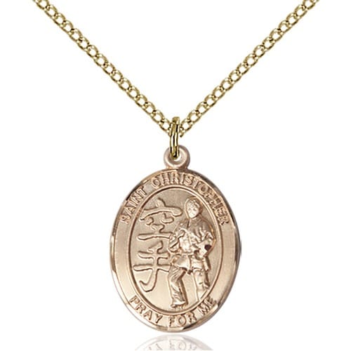 14kt Gold Filled St Christopher - Karate Pendant