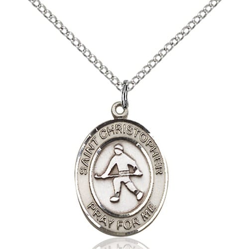 Sterling Silver St. Christopher - Field Hockey Pen