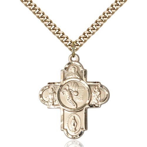 14kt Gold Filled 5-Way - Basketball Pendant