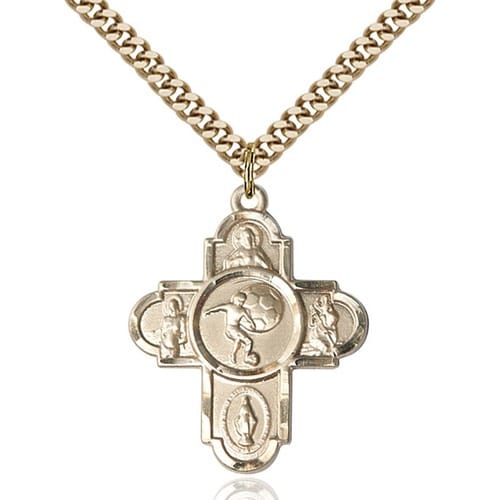 14kt Gold Filled 5-Way - Soccer Pendant