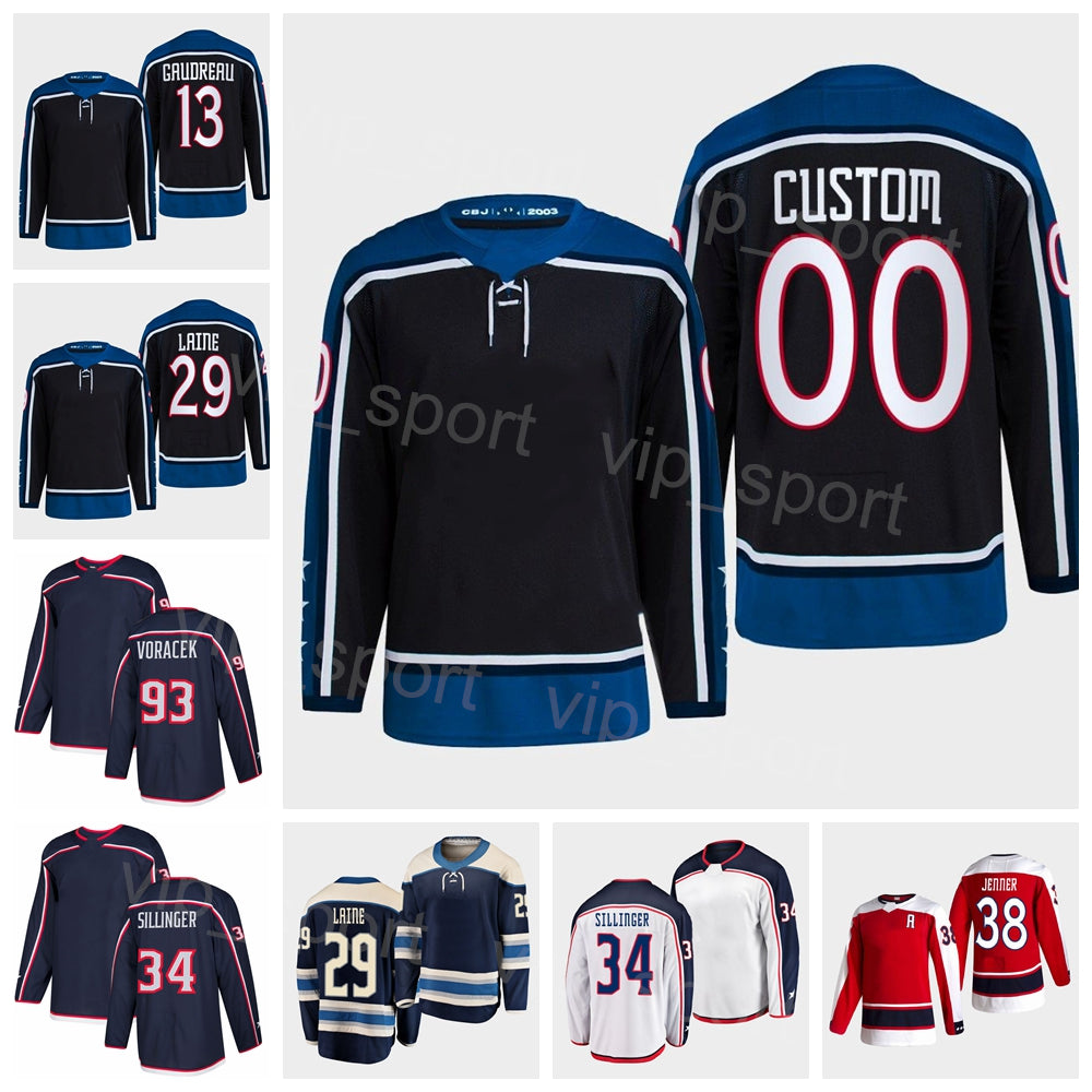 Reverse Retro 2023 Hockey 96 Jack Roslovic Jersey 14 Gustav Nyquist 13 Johnny Gaudreau 29 Patrik Laine 93 Jakub Voracek 38 Boone Jenner Cole Silling