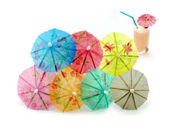 144pcs Paper Cocktail Parasols Umbrellas Drinks Picks Wedding Event Party Supplies Holidays Cocktail Garnishes Holders
