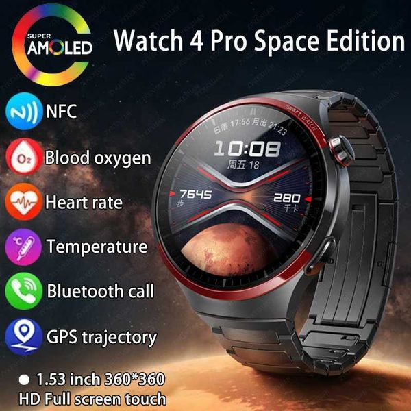 For WATCH 4 PRO Smart Watch Men Space Exploration Edition etooth Call GPS NFC Heart Rate Sports SmartWatch 2024 NewXJ250108