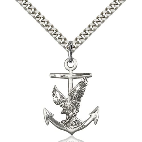 Sterling Silver Anchor - Eagle Pendant