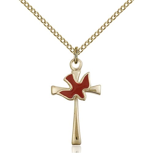 14kt Gold Filled Cross - Holy Spirit Pendant