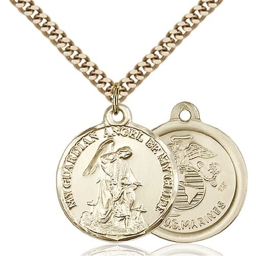 14kt Gold Filled Guardain Angel - Marines Pendant