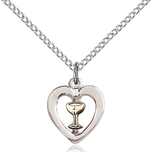 Two-Tone GF-SS Heart - Chalice Petite Pendant