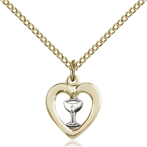 Two-Tone SS-GF Heart - Chalice Petite Pendant