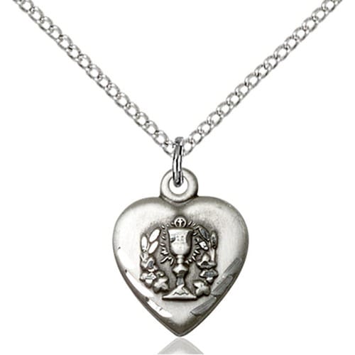 Sterling Silver Heart - Communion Pendant
