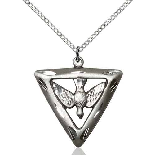 Sterling Silver Holy Spirit - Triangle Pendant