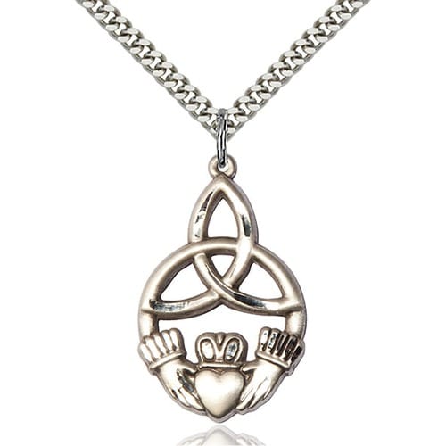 Sterling Silver IRISH KNOT - CLADDAGH Pendant
