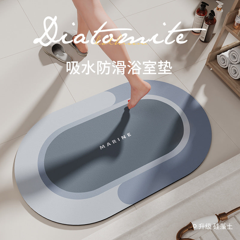 Water absorbing soft diatomaceous earth floor mat, bathroom door mat, bathroom floor mat, quick drying anti slip bathroom carpet mat