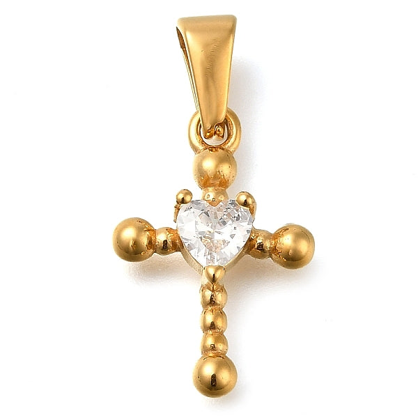 Pendentifs en acier inoxydable 304 avec placage ionique (IP) et zircone cubique