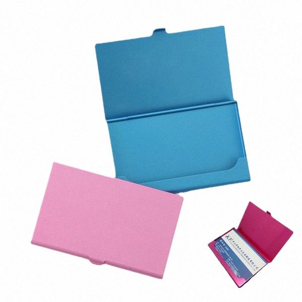aluminum Business Card Postcard Storage Case Metal Card Holder Box Portable Large Capacity Card Container For Men And Women 00V5#