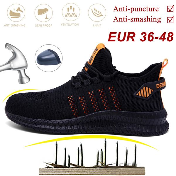 Work Safety Shoes Nonslip Waterproof Antismashing Steel Toe Puncture Working Boots Lightweight Fashion Sneakers For Men Women 240702