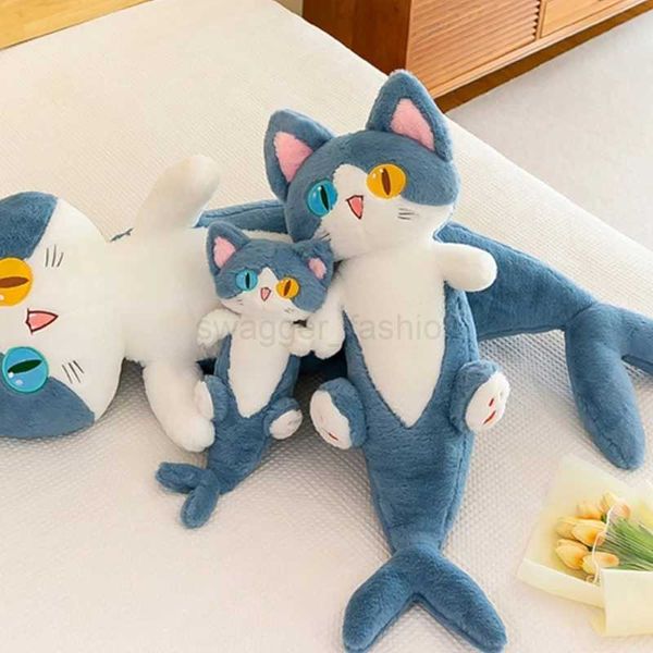 Lovely Plush Cat Cartoon Soft Stuffed Kitten Pillow Long Throw Sleeping Pillow Toy Gift for Girls KidsB270720