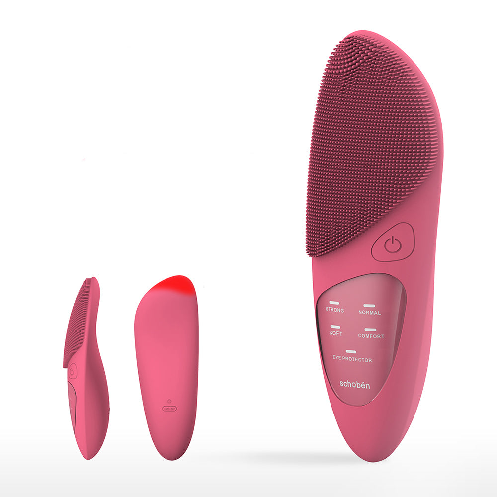 5-Mode Silicone Facial Cleanser - Dark Pink