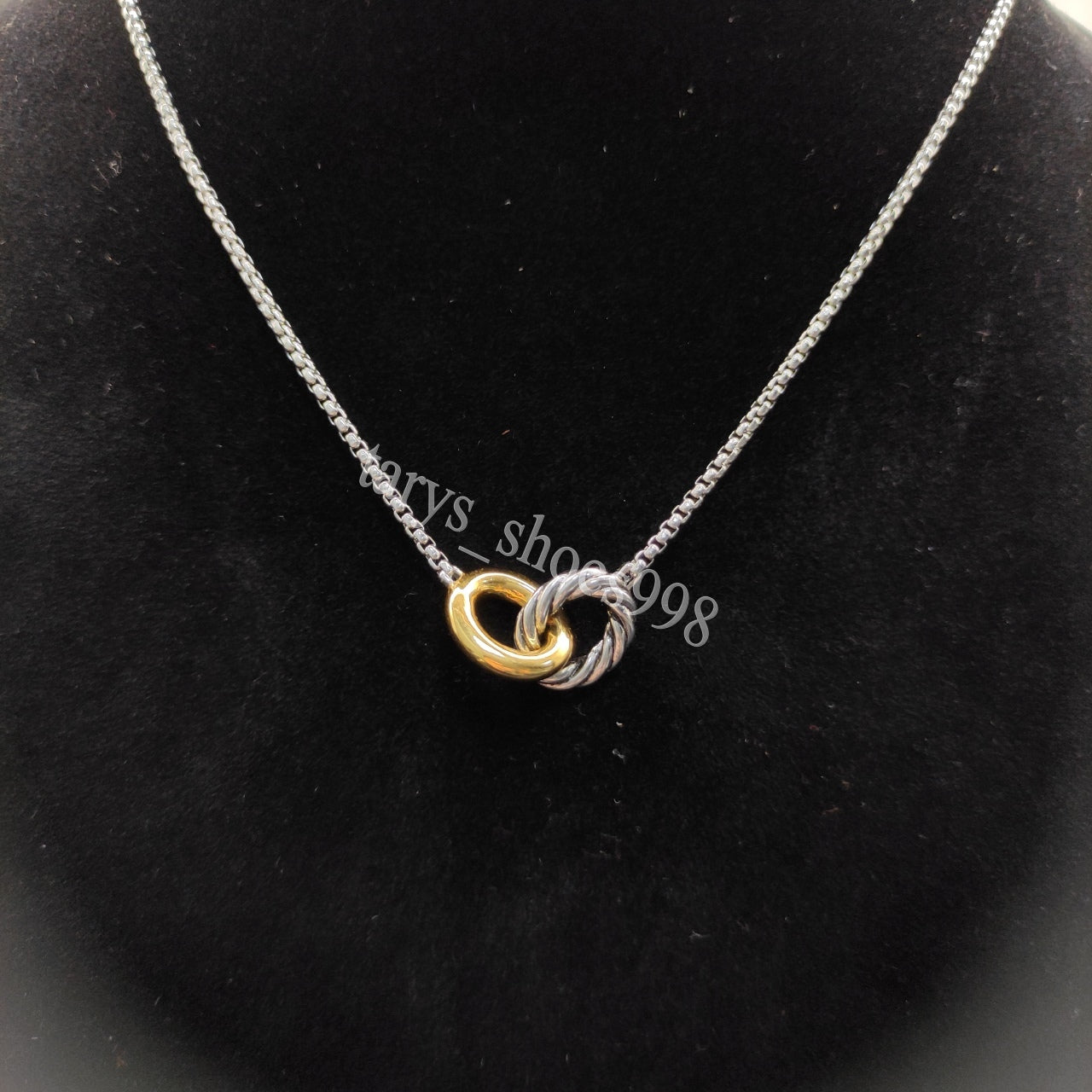 DY Hearts Necklace Designer Women Luxury Yurmanlys Necklaces Color Separation Rope Jewlery Iced Out Entwined Loops Design Personalized sunflower Rou