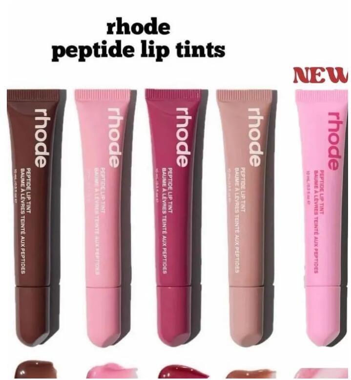 New rhode Lip Gloss 8 Colors Ribbon Toast Espresso Raspberry jelly LipGloss Moisturizing Shiny glitter liquid lipstick Cosmetics free shipping