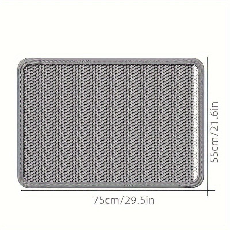 TEMU Extra Large Dual-layer Eva Cat Litter Mat - , Leak-proof Design With Mesh & Solid For Litter Trapping, Home Pet Use, Cat Litter Mat Extra Large