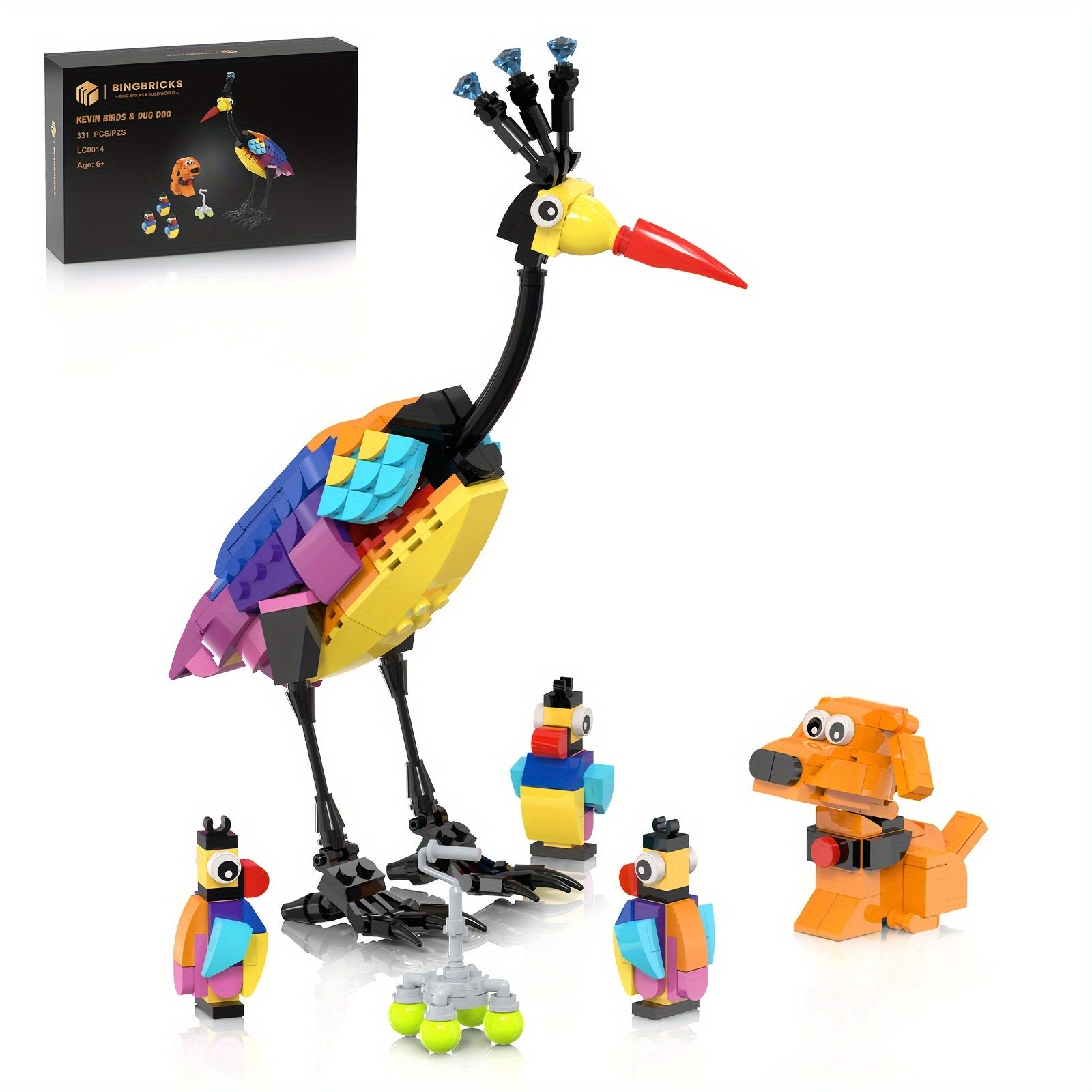 TEMU Bird & Dog Building Block Set - Abs Material, Model Action Figure Brick Toy, Fun & Educational Creative Toy | Desktop Decoration &