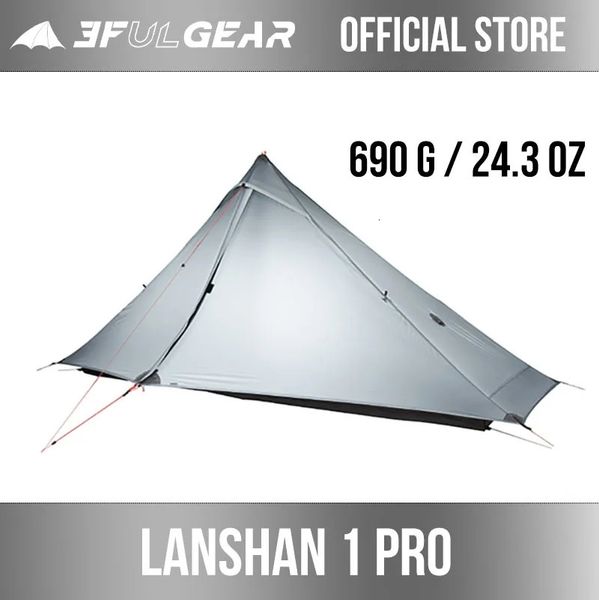 Tents and Shelters 3F UL GEAR official Lanshan 1 pro Tent Outdoor Person Ultralight Camping 3 Season Professional 20D Silnylon Rodless 23120