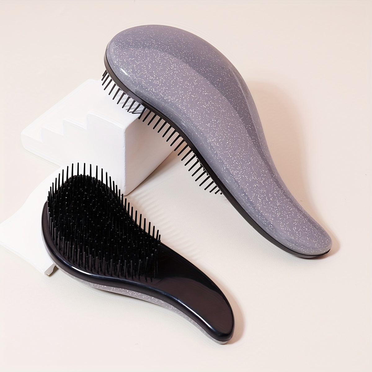 TEMU 2pcs Anti-static Detangling Hair Brushes For - Ergonomic Abs Plastic Handles, Dense Bristles For Wet Or Dry Hair, Gray & , Versatile Hairbrush |
